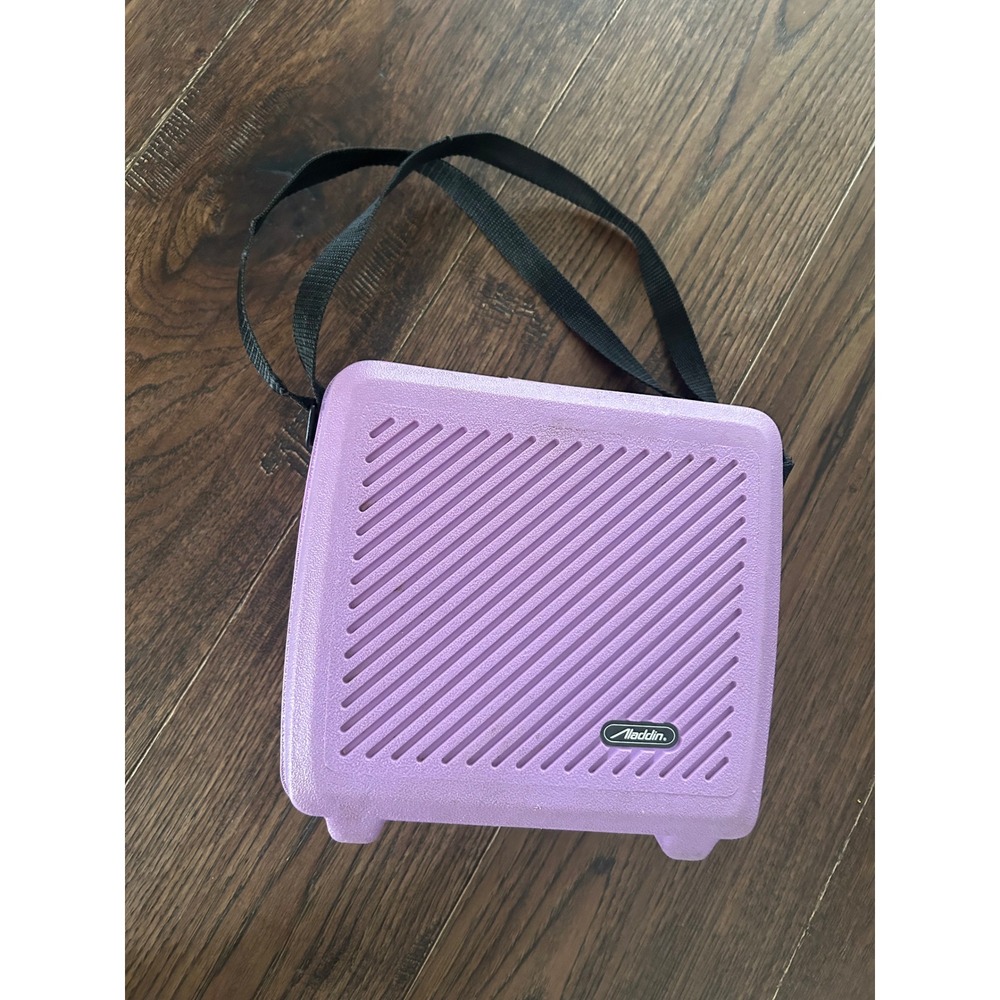 Vintage Aladdin Purple Hard Shell Lunch Box with Shoulder Strap and Handle